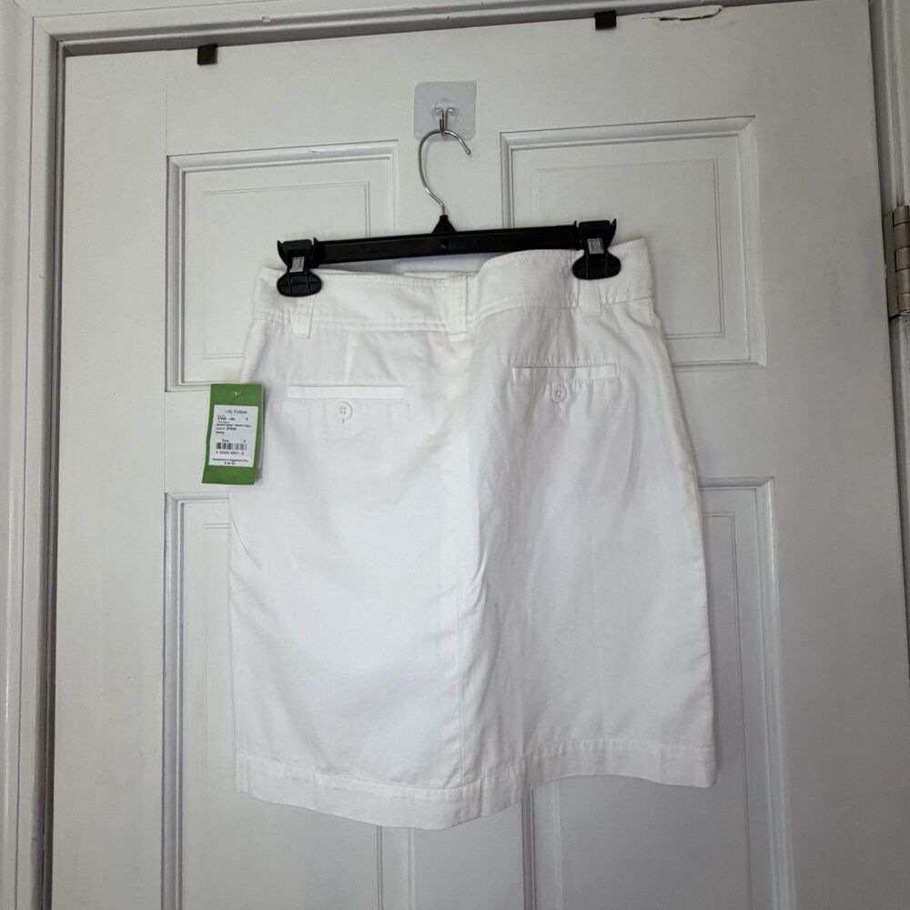 Lilly Pulitzer Women's White Twill Straight Pencil Knee Skirt Pockets 0 67529 - Picture 2 of 4